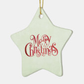Red Merry kersttypografie Festive Font Keramisch Ornament (Links)