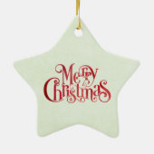 Red Merry kersttypografie Festive Font Keramisch Ornament (Achterkant)