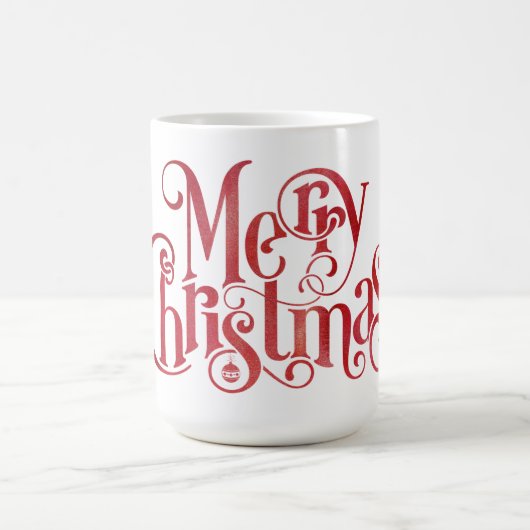 Red Merry kersttypografie Festive Font Koffiemok (Center)