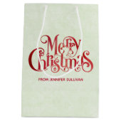 Red Merry kersttypografie Festive Font Medium Cadeauzakje (Achterkant)