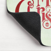 Red Merry kersttypografie Festive Font Muismat (Hoek)