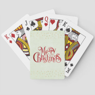 Red Merry kersttypografie Festive Font Pokerkaarten