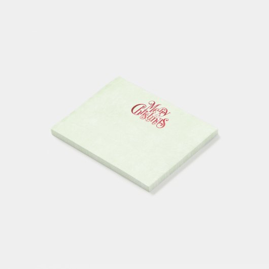 Red Merry kersttypografie Festive Font Post-it® Notes (Schuin)