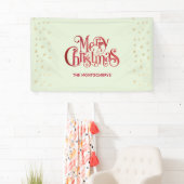 Red Merry kersttypografie Festive Font Spandoek (Insitu)