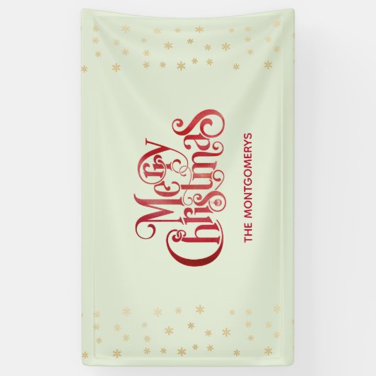 Red Merry kersttypografie Festive Font Spandoek (Verticaal)