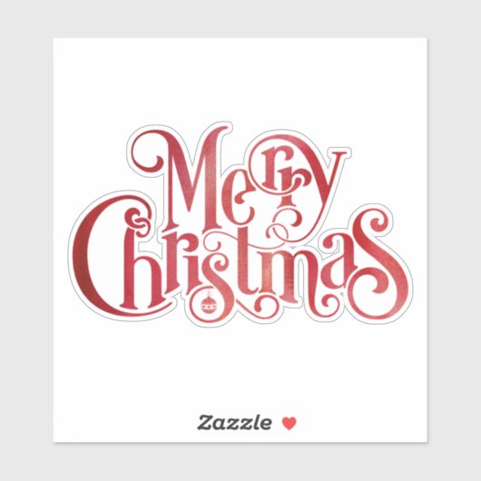 Red Merry kersttypografie Festive Font Sticker (Vel)