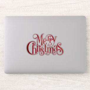 Red Merry kersttypografie Festive Font Sticker