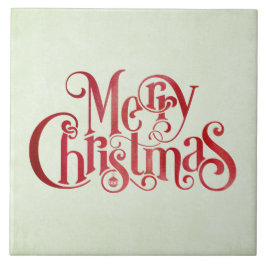 Red Merry kersttypografie Festive Font Tegeltje