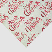 Red Merry kersttypografie Festive Font Tissuepapier (Detail)