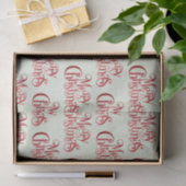 Red Merry kersttypografie Festive Font Tissuepapier (Geschenk)