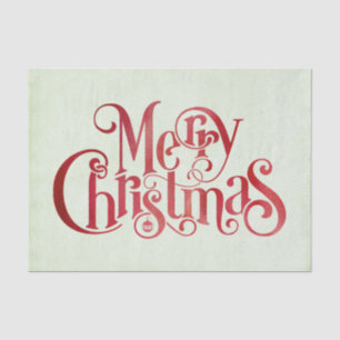 Red Merry kersttypografie Festive Font Tissuepapier