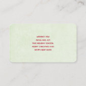 Red Merry kersttypografie Festive Font Visitekaartje (Achterkant)