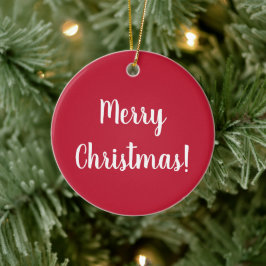 Red Merry kersttypografie Festive Keramisch Ornament