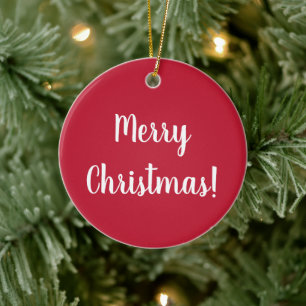 Red Merry kersttypografie Festive Keramisch Ornament