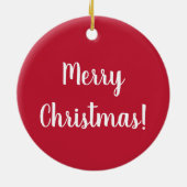 Red Merry kersttypografie Festive Keramisch Ornament (Achterkant)