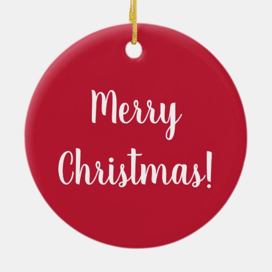 Red Merry kersttypografie Festive Keramisch Ornament (Achterkant)