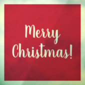 Red Merry kersttypografie script Festive Raamsticker (Vel 3)