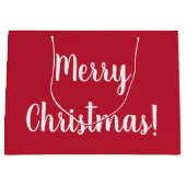 Red Merry kersttypografie script Groot Cadeauzakje (Voorkant)