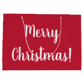 Red Merry kersttypografie script Groot Cadeauzakje (Achterkant)