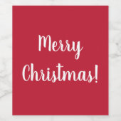 Red Merry kersttypografie Wijn Etiket (Enkel label)