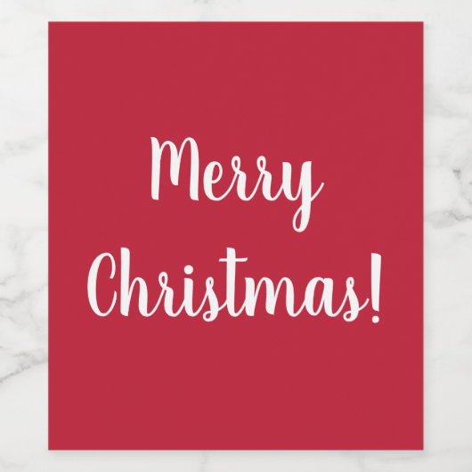 Red Merry kersttypografie Wijn Etiket (Enkel label)