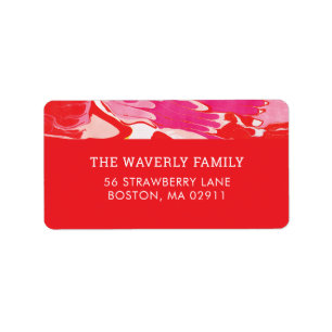 Red Merry Marble Adres Etiket