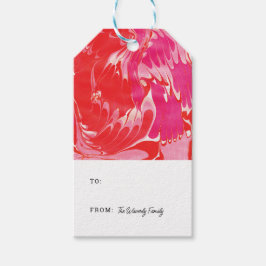 Red Merry Marble Cadeaulabel