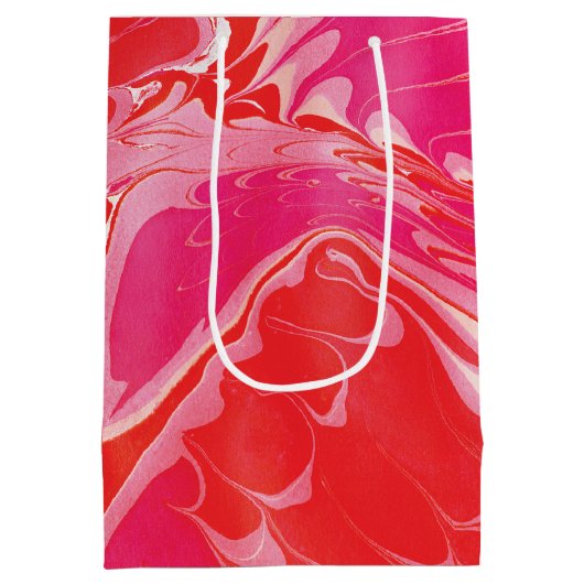 Red Merry Marble Medium Cadeauzakje (Achterkant)