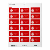Red Merry Ornament Holiday Adres Etiket (Full Sheet)