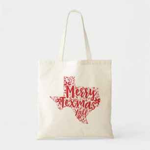 Red Merry Texmas Y'all Texas Kerst Canvas tas