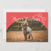 Red Merry Woofmas Dog Christmas Holiday Kaart (Voorkant)