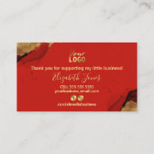 Red met Gold Ink Hartelijk dank voor uw aankoop Visitekaartje (Achterkant)