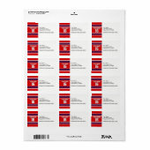 Red met Navy White Stripes Team Jersey Etiket (Full Sheet)