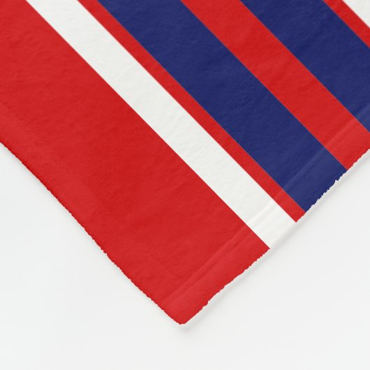 Red met Navy White Stripes Team Jersey Fleece Deken (Hoek)