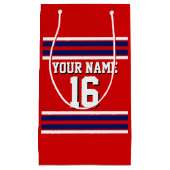 Red met Navy White Stripes Team Jersey Klein Cadeauzakje (Voorkant)