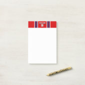 Red met Navy White Stripes Team Jersey Post-it® Notes (Op bureau)