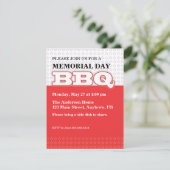 Red met Stars Memorial Day BBQ Kaart (Staand voorkant)