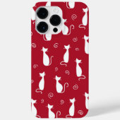 RED MET WITTE SITTING CAT-PATTERN Case-Mate iPhone CASE (Achterkant)