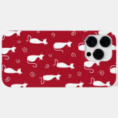 RED MET WITTE SITTING CAT-PATTERN Case-Mate iPhone CASE (Achterkant (horizontaal))