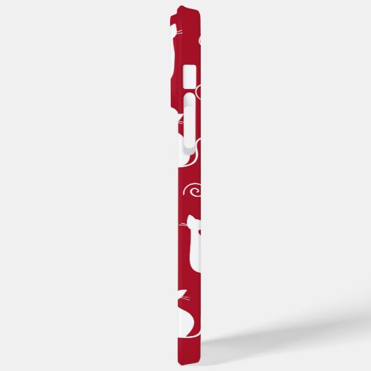 RED MET WITTE SITTING CAT-PATTERN Case-Mate iPhone CASE (Achterkant / Links)