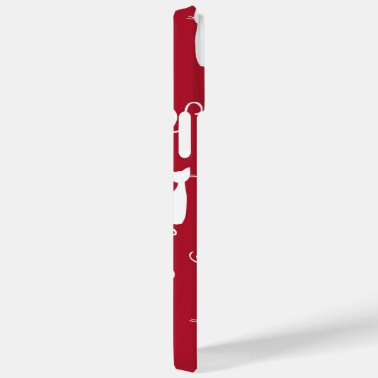 RED MET WITTE SITTING CAT-PATTERN Case-Mate iPhone CASE (Achterkant / Rechts)