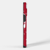 RED MET WITTE SITTING CAT-PATTERN iPhone HOESJE (Rechterkant)
