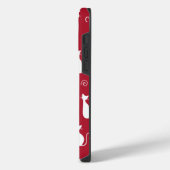 RED MET WITTE SITTING CAT-PATTERN iPhone HOESJE (Linkerkant)