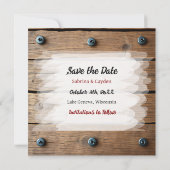 Red Metal Flowers Steampunk Gepersonaliseerde Wedd Save The Date (Achterkant)