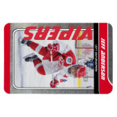 Red Metal Ice Hockey Trading Kaart Magnetic Dry Er Magneet (Horizontaal)