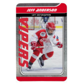 Red Metal Ice Hockey Trading Kaart Magnetic Dry Er Magneet (Verticaal)