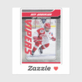 Red Metal Ice Hockey Trading Kaart Sticker (Vel)