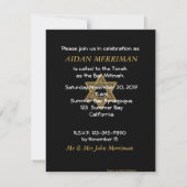 Red Metallic Black Bat Mitzvah Bar Mitzvah Kaart (Achterkant)