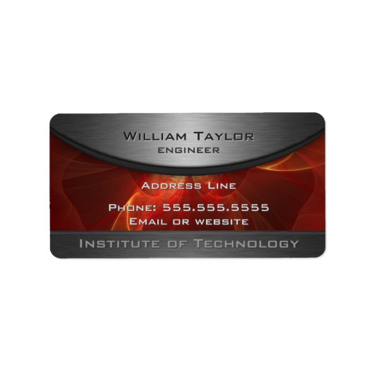 Red Metallic Elegance Etiket (Voorkant)