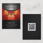 Red Metallic Elegance met QR code verticaal Visitekaartje (Voorkant / Achterkant)